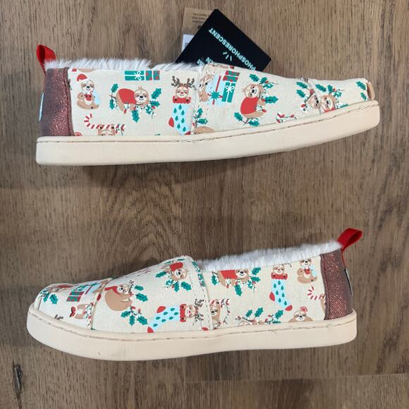 Toms Alpargata Glow In The Dark Sloth Faux Fur Lined Shoes - Picture 3 of 10